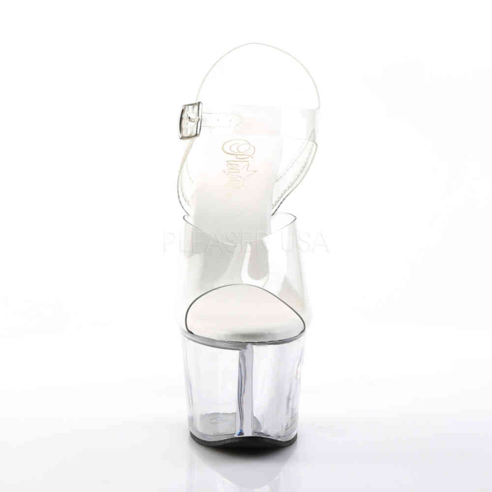 Pleaser - SKY308VL Sandaal met enkelband, Paaldans schoenen - Paaldans schoenen - Transparant